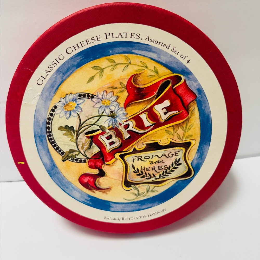 Classic Cheese Plates ~ Assorted Set of Four 7.5” Each